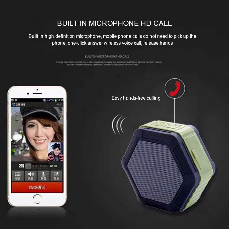 Loa bluetooth không dây di động IP65 hỗ trợ thẻ nhớ TF với mic chuyên dụng chất lượng cao