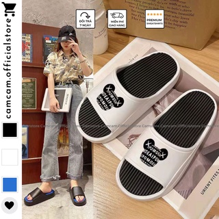 Dép nam nữ hình gấu độn đế 5cm cao cấp - đế sọc hottrend m2 ahri.sneaker