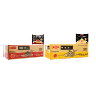 Thùng 24 gói mì spaghetti Bistro xốt bò bằm kiểu Ý 95g- xốt kem phô mai kiểu Ý 100g