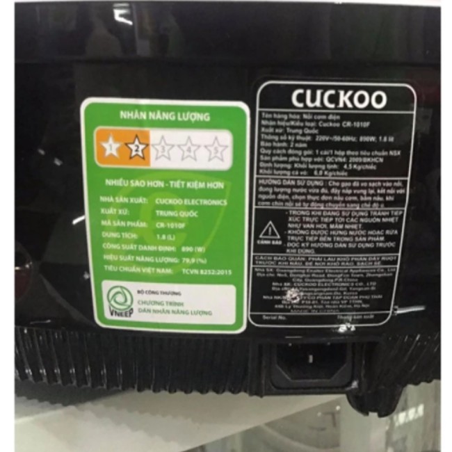 Nồi Cơm Điện Tử Cuckoo CR-1010F