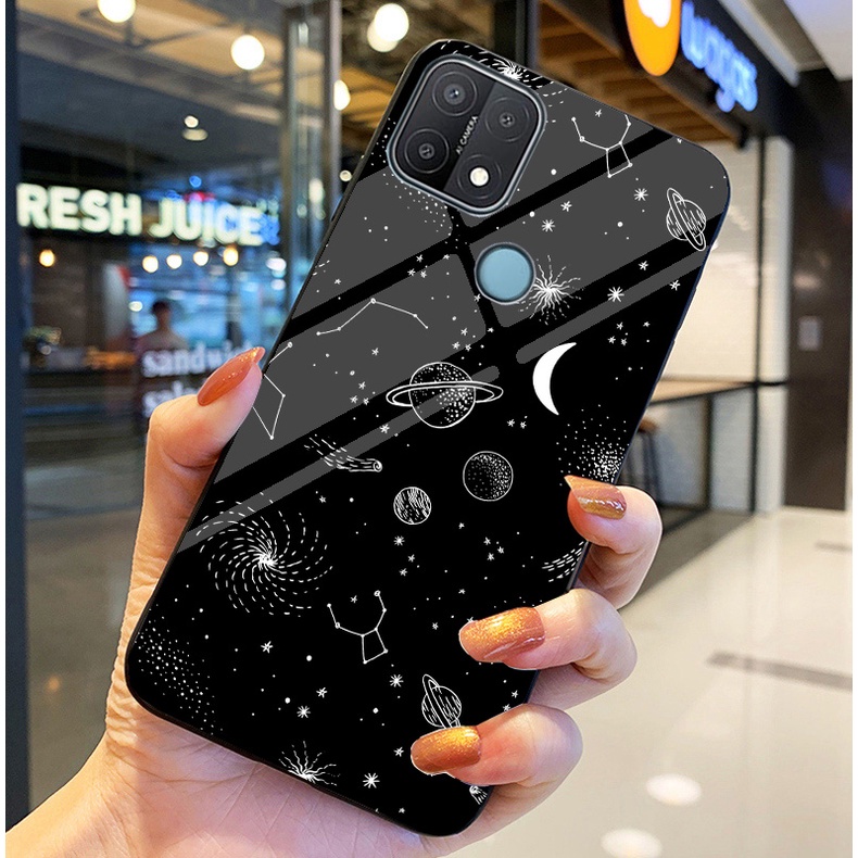 Ốp Lưng OPPO A15/A15s Ốp kính bóng cao cấp Phi Hành Gia