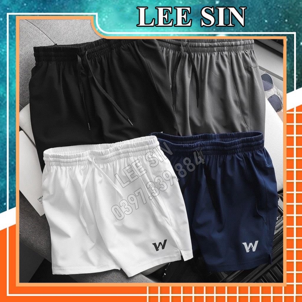 Quần short nam thể thao, Quần đùi nam vải gió co dãn nhẹ mặc nhà thể thao gym đi bơi | LEE SIN