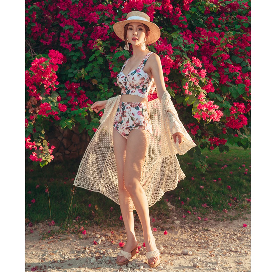 Đồ Bơi Bộ Bơi Bikini Hai Mảnh Họa Tiết Hoa Nơ Lưng Điệu Đà B002 | BigBuy360 - bigbuy360.vn