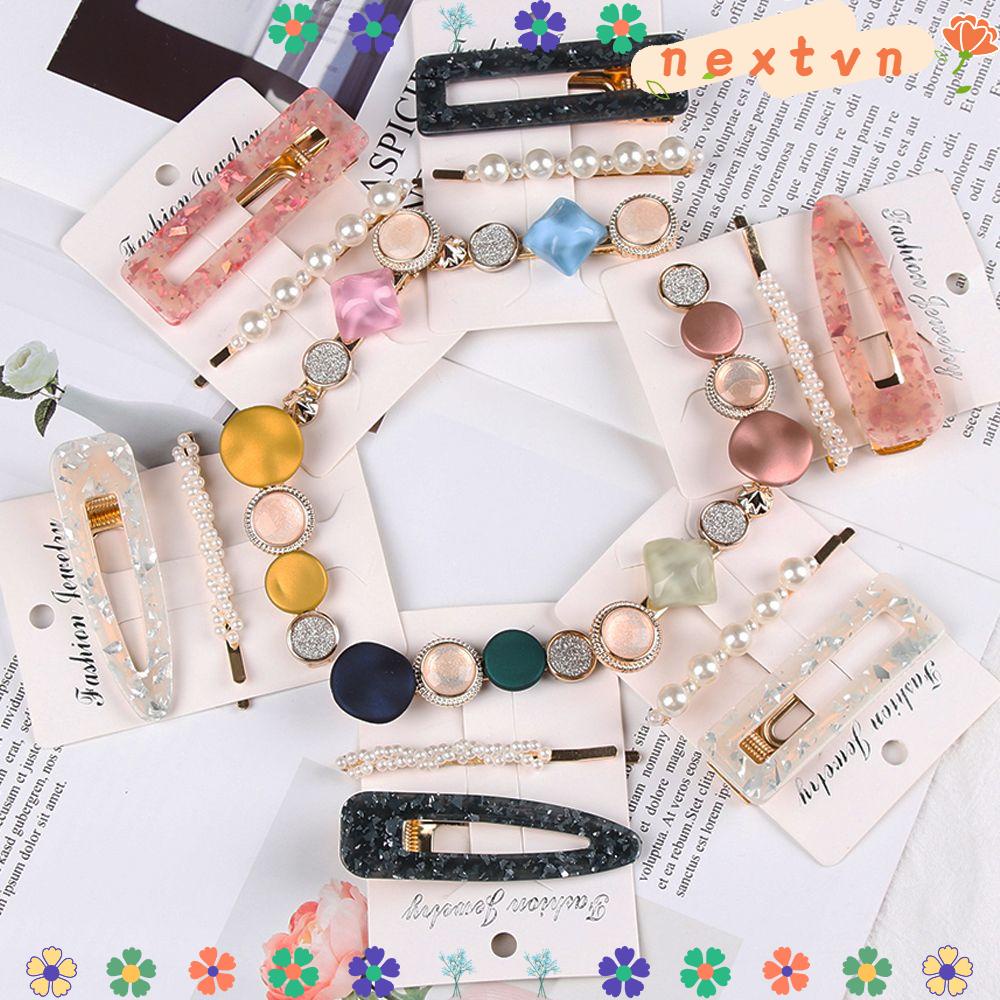 Set 3 kẹp tóc trang trí ngọc trai thanh lịch trẻ trung