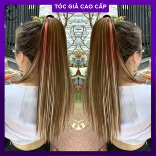 Tóc giả cột thanh quấn có lai kiểu tóc thẳng lai trẻ trung thanh lịch