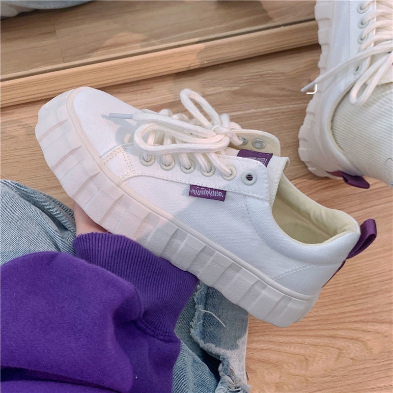 Giày thể thao canvas đế dày phong cách mùa thu 2021 mới năng động cho nữ