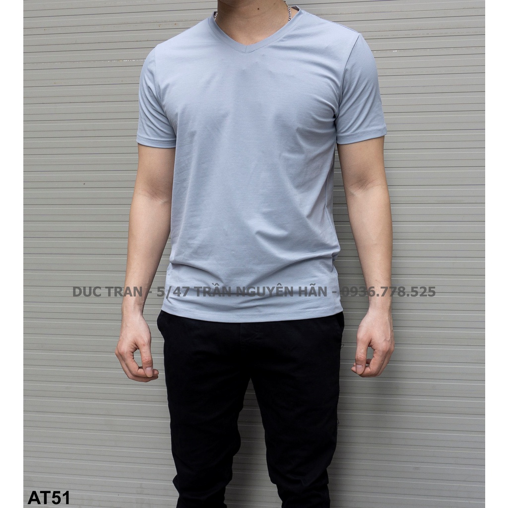 Áo thun trơn cổ tim - Chất cotton 100% thoáng mát, thấm hút mồ hôi, co giãn tốt, form slimfit vs 6 màu dễ mix