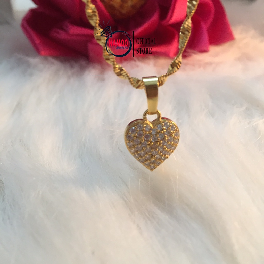 Vòng Cổ Nữ Đính Đá Siêu Bền Màu Mạ Vàng 18k V242 Namoo Jewelry