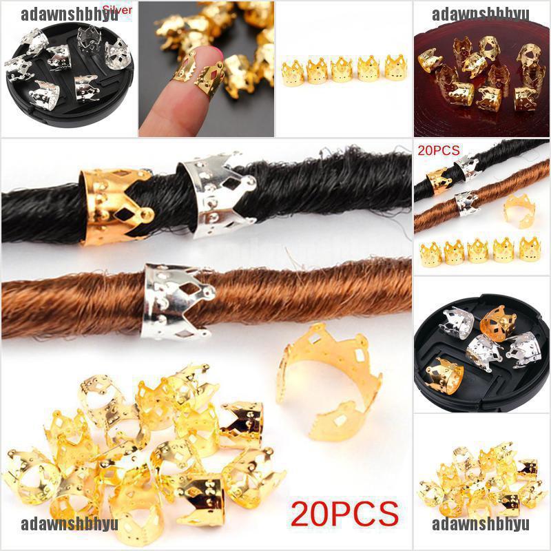 Bộ 20 Hạt Bện Tóc Dreadlock Màu Vàng / Bạc Tùy Chỉnh Tiện Dụng