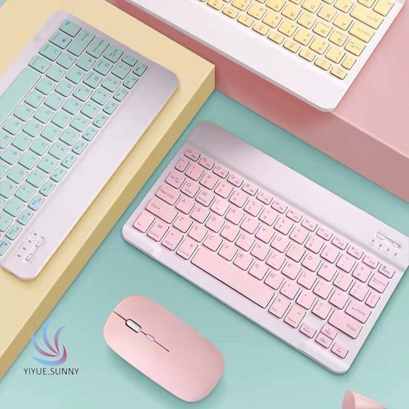 Bộ Bàn Phím Bluetooth 10 Inch + Chuột ko Gây Tiếng Ồn Cho tablet táo tablet ĐT PC(có bán lẻ bàn phím)