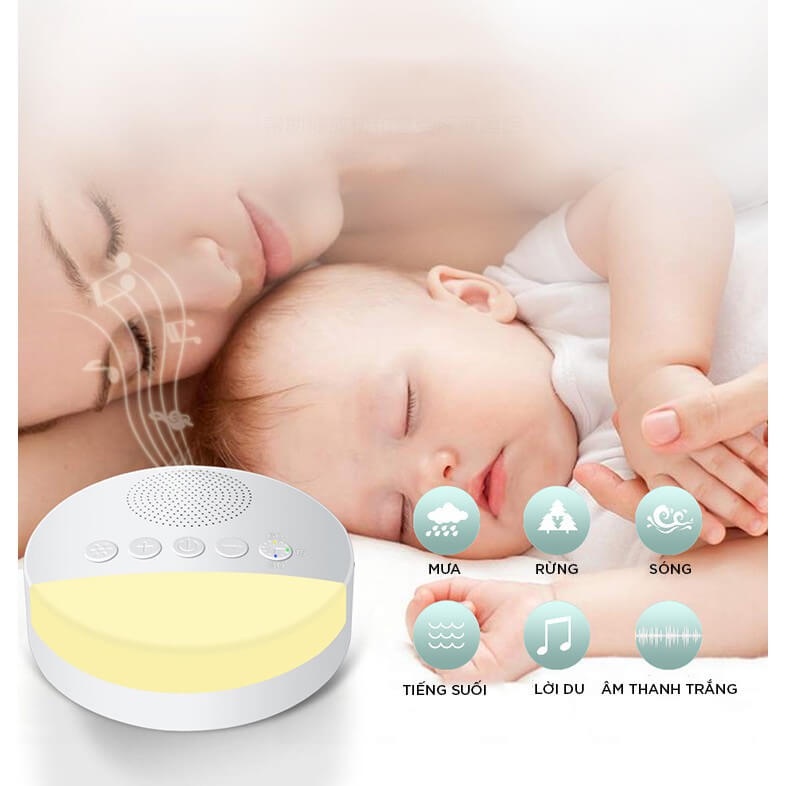 Máy Nghe Tiếng Ồn Trắng Cho Bé, Máy Tạo Tiếng Ru Giúp Bé Ngủ Ngon Babibu - MNTOT