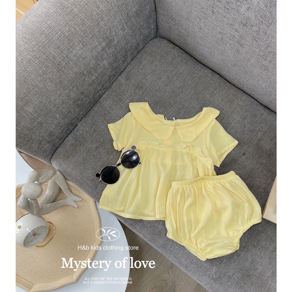 Bộ Babydoll cổ sen chip siêu đáng yêu cho bé BB3CSC4