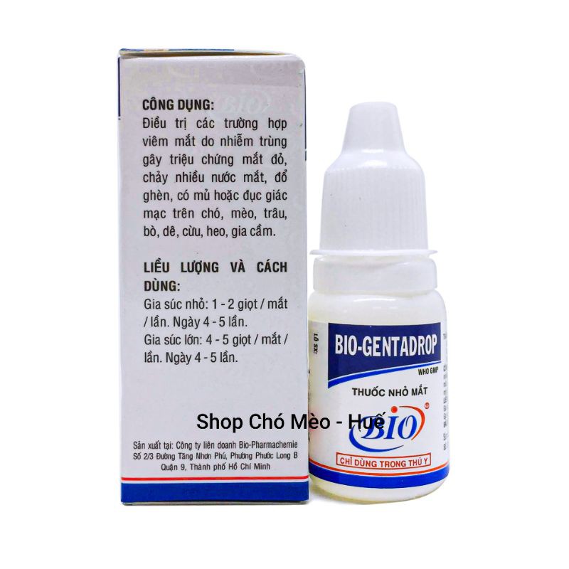 THUỐC NHỎ MẮT BIO GENTADROP CHÓ MÈO