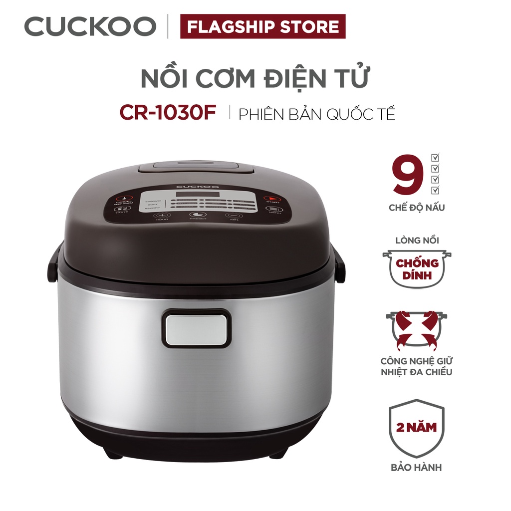 Nồi cơm điện tử Cuckoo 1.8L CR-1030F đa dạng chức năng nấu, công nghệ nghiệt 3D, lòng nồi chống dính - Bảo hành 2 năm