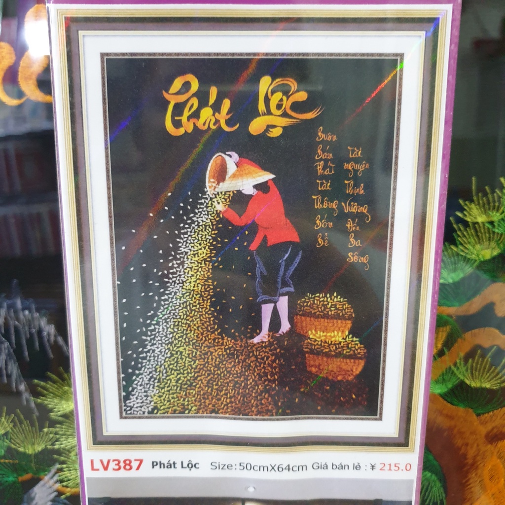 Tranh đính đá ABC phát lộc . Kích Thước: 64cm x 50cm