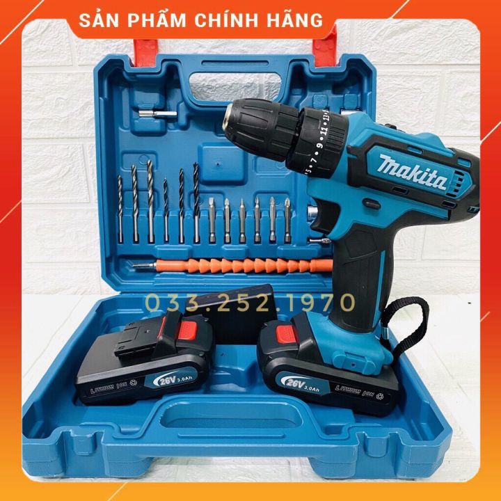 Máy khoan pin Makita 26v 3 chức năng-có khoan búa