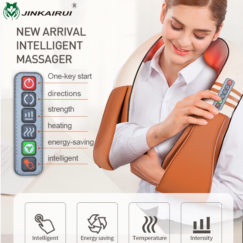 Máy mát xa vai và cổ Jinkairui thông minh đa chức năng 6 nút nâng cấp mới