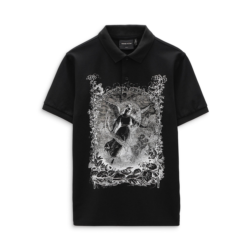 Áo Polo Nam Angel Land Paint , Chất Vải Cotton 4 chiều Thoải Mái , PL003015,SOMHOW