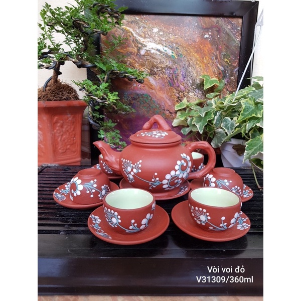 Ấm chén Tử sa Bát Tràng-đất nung đỏ,giá nhà lò chuẩn 100% nhà làm