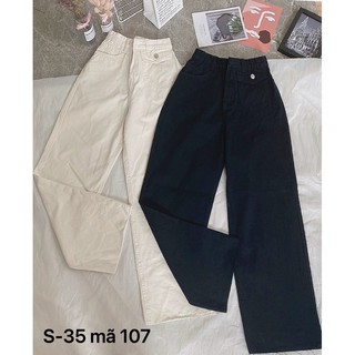 Quần kaki suông ống rộng