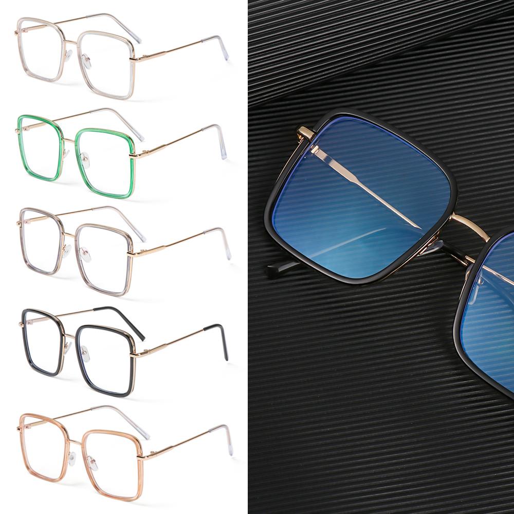 Mắt Kính Gọng Kim Loại Trong Suốt Chống Tia UV / Ánh Sáng Xanh