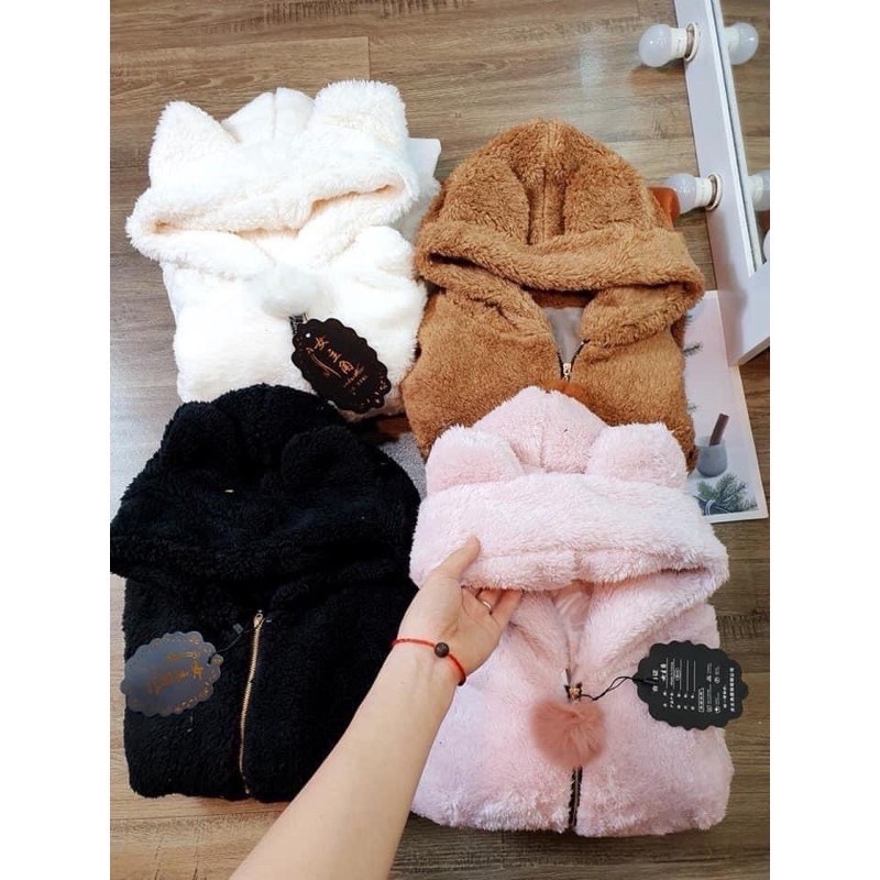 Áo khoác lông cừu siêu ấm nhiều màu siêu ấm tai thỏ thu đông 2022.  MIALA