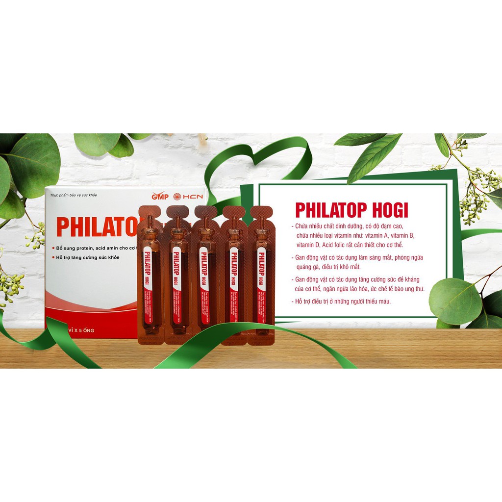 Philatop hogi hộp 20 ống x 10ml dùng cho trẻ biếng ăn, chậm lớn, người già tăng sức đề kháng