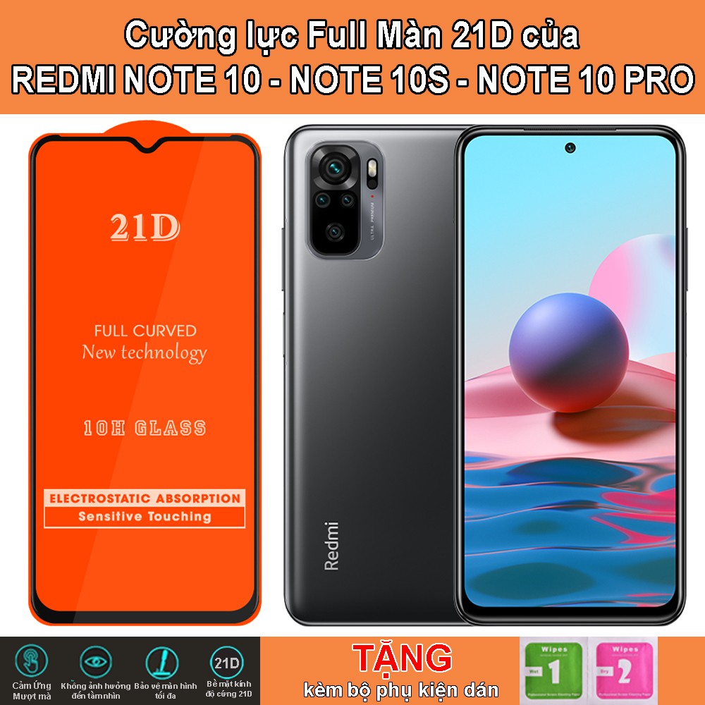 [ Redmi Note 10 / Note 10s / Note 10 Pro ] Combo Kính Cường Lực Full Màn Redmi Note 10 / Note 10s / Note 10 Pro