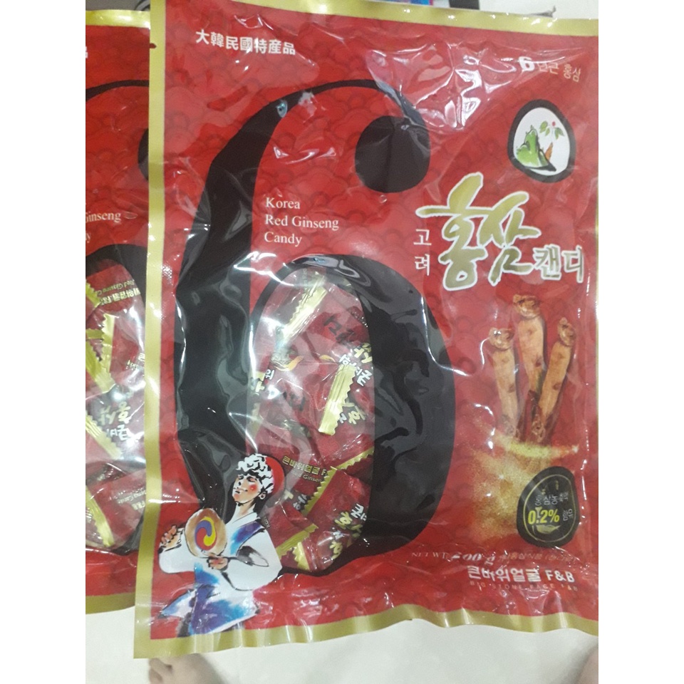 Kẹo Hồng Sâm  Số 6 F&amp;B Chính Hãng Hàn Quốc 200g