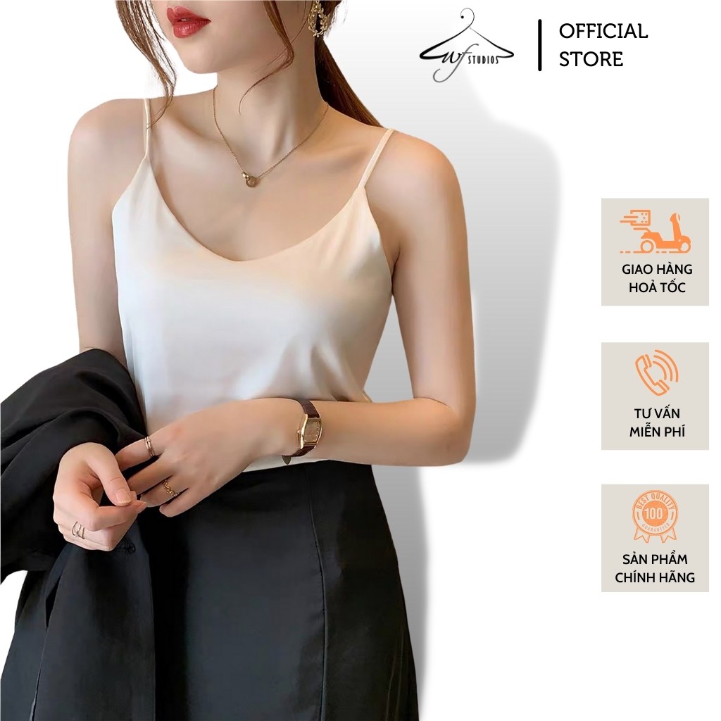 Áo hai dây nữ lụa ngọc trai cao cấp mặc trong áo blazer, chất vải mát mịn, không nhăn - AD01 - wfstudios