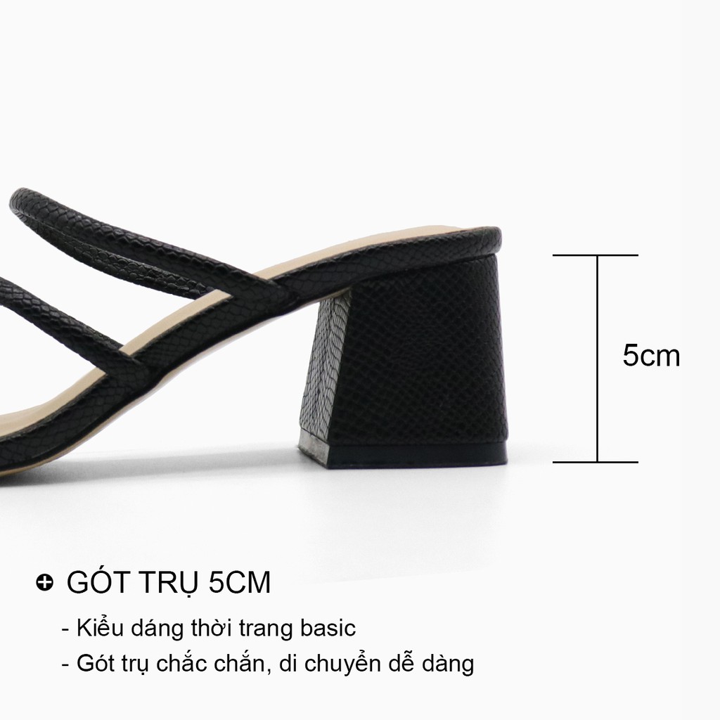 Dép cao gót nữ thời trang đẹp dáng guốc sandal 5p quai mảnh đế vuông mũi vuông bAimée & bAmor – MS1661