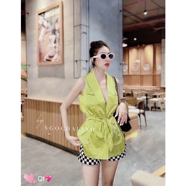 Áo vest lụa túi ngực siêu hot NGN