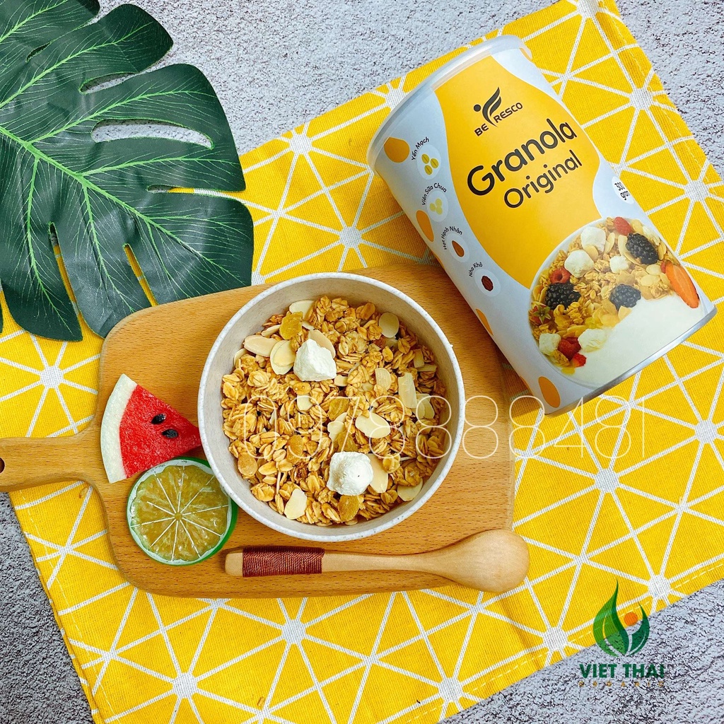 Ngũ Cốc Ăn Sáng Giảm Cân Ăn Kiêng - Granola Original Mix Sữa Chua Sấy Khô (300G)