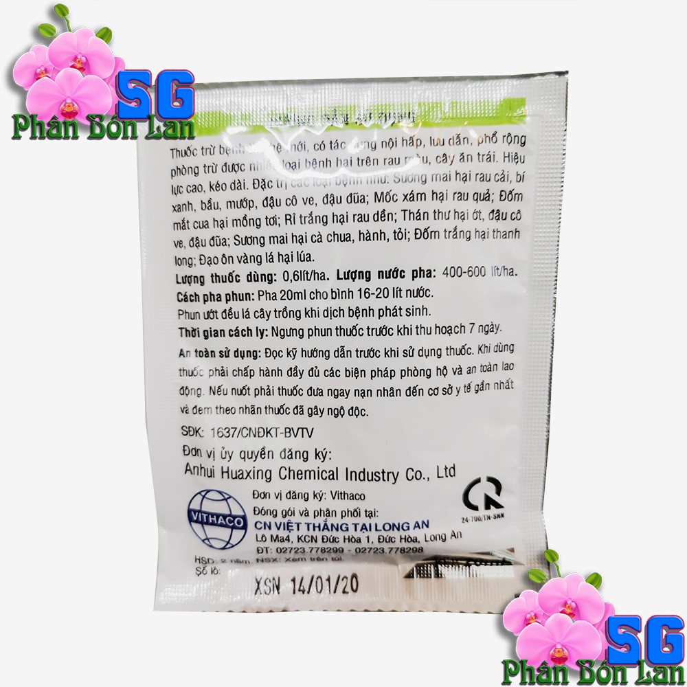 SOSIM 300SC - THUỐC TRỪ NẤM BỆNH PHỔ RỘNG Gói 20ml Đặc trị Sương mai, mốc xám, vàng lá, đốm lá