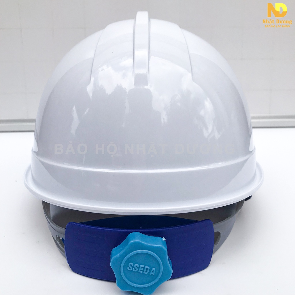 Mũ bảo hộ lao động khóa vặn lót xốp màu trắng cam xanh đỏ vàng HPS1, Nón bảo hộ lao động Nhật Dương kiểu sseda