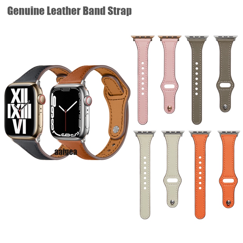 Dây đeo bằng da thay thế thích hợp cho Apple Watch Series 7 6 Se 1 2 3 4 5 38mm 40mm 42mm 44mm 41mm