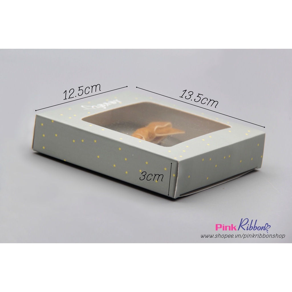 Hộp đựng set bờm/set kẹp màu ghi 2 cỡ