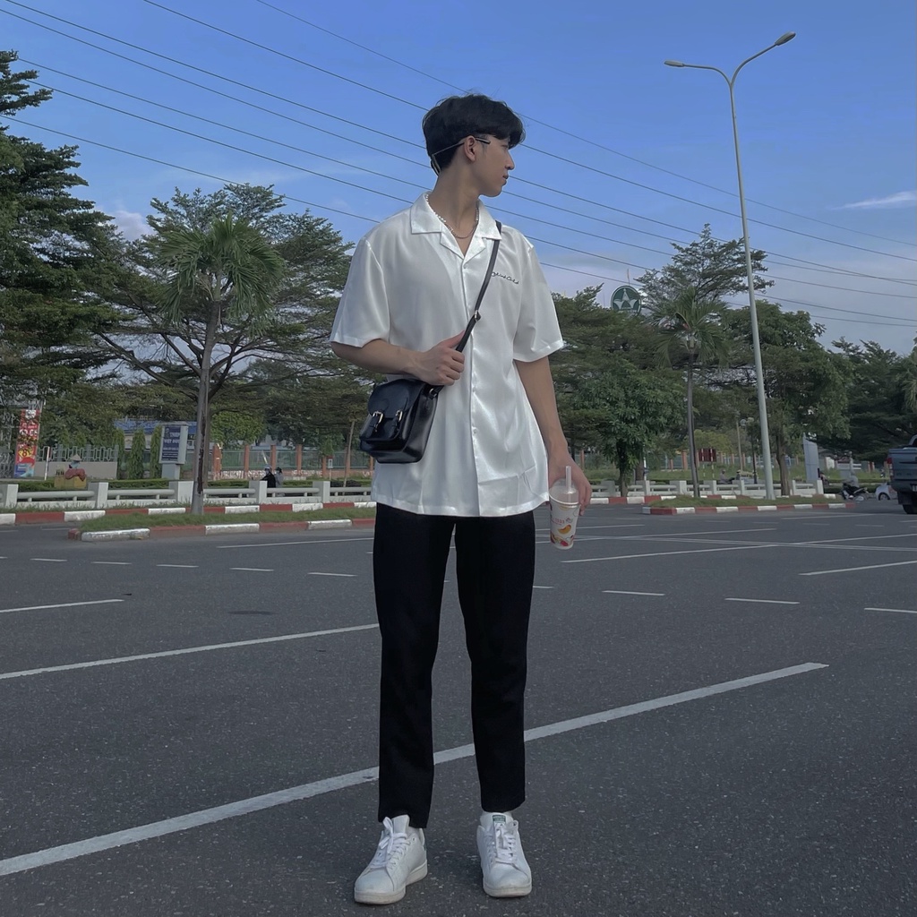 Quần vải line đen, quần tây nam Hàn Quốc dáng slimfit