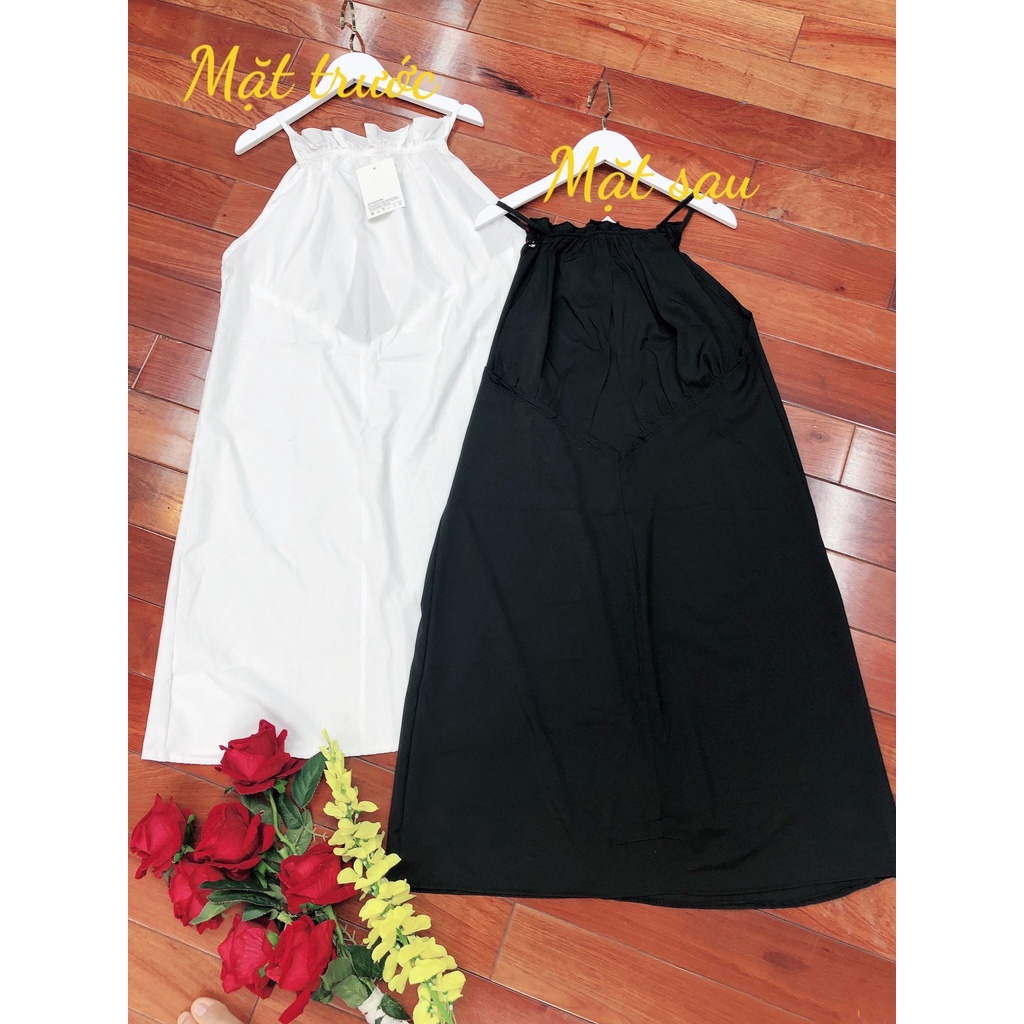 Váy Yếm Khoét Lưng 3 Lỗ Chất Liệu Đũi Cực Kỳ Dày Dặn Không Lộ Nội Y | BigBuy360 - bigbuy360.vn