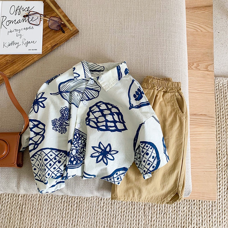 Áo Sơ Mi Ngắn Tay Thời Trang Mùa Hè Dành Cho Bé Trai 2022