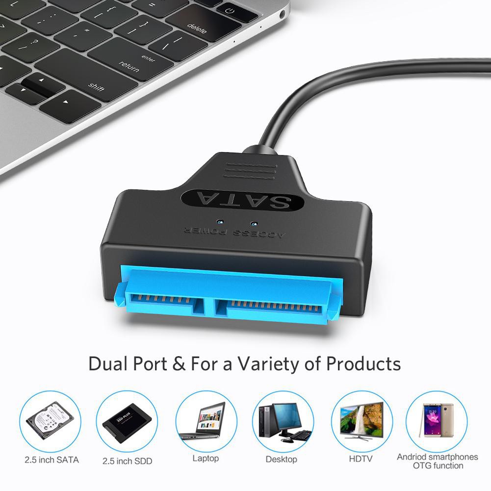 Cáp đĩa cứng USB 3.0 sang SATA7 + 15pin 2.5 inch SSD chuyển đổi ổ cứng SATA