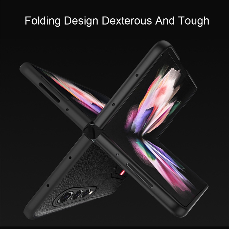 Ốp Điện Thoại Chống Sốc Có Ngăn Đựng Thẻ Hai Mặt Cho Samsung Z Fold 3