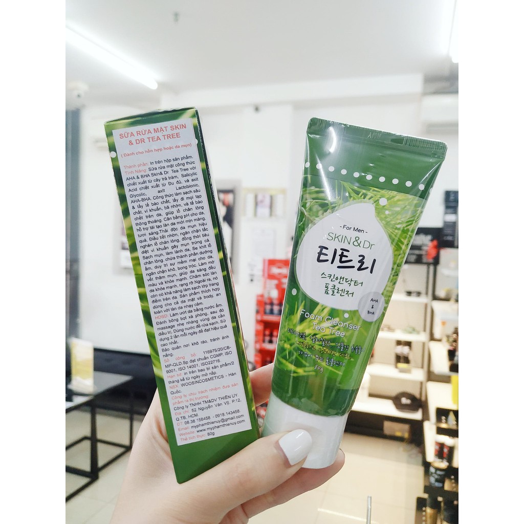 Sữa rửa mặt nam 30Shine phân phối chính hãng Skin&dr Tràm trà 80g cho da mụn, da dầu, dưỡng ẩm trắng da | BigBuy360 - bigbuy360.vn