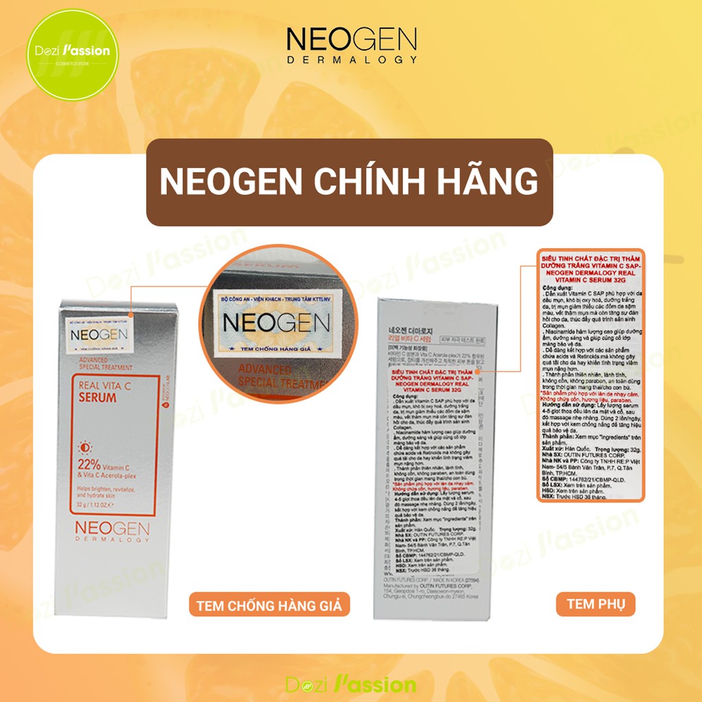 Tinh Chất Serum Neogen Vitamin C Làm Trắng Da, Mờ Thâm - Neogen Dermalogy Real Vita C Serum 32g