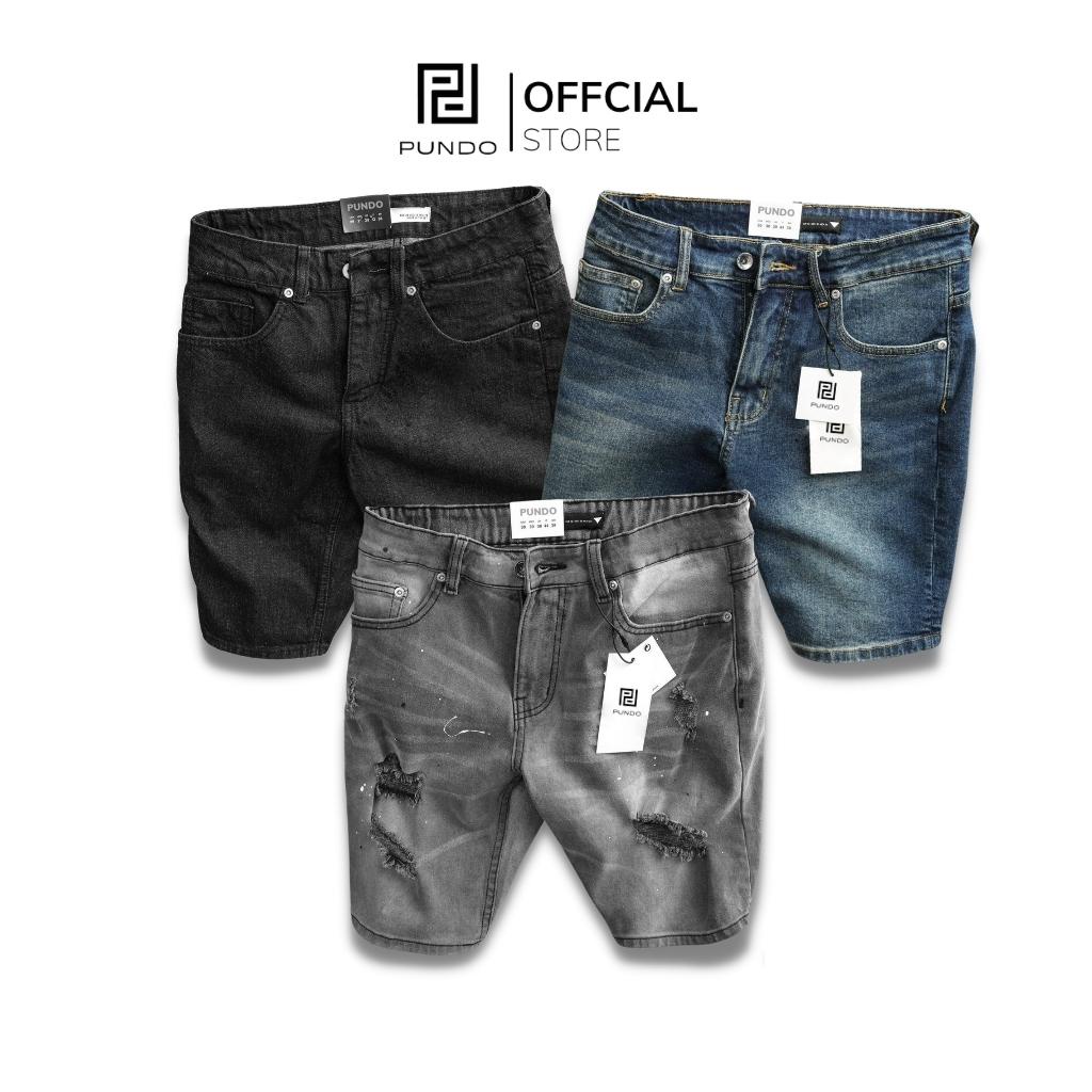 Quần short jean nam chất cotton jean cao cấp co giãn nhẹ ,form slimfit dễ phối PUNDO QSPD018