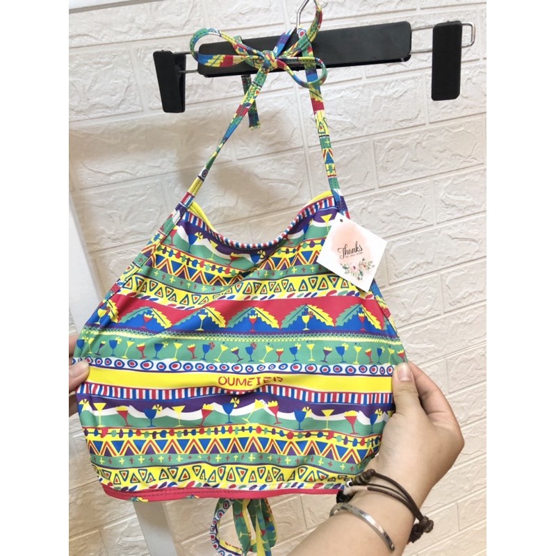 Tlý Áo bơi nữ cột dây hoạ tiết đẹp