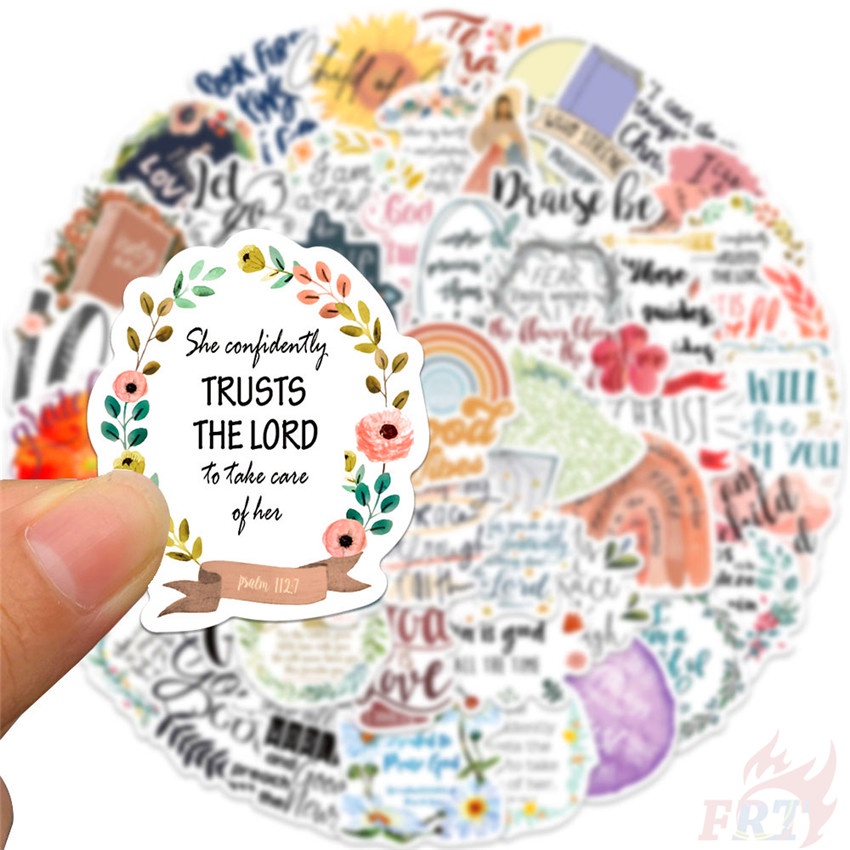 ❉ Bible Phrase Series 01 Stickers ❉ 50Pcs/Set Fashion DIY Waterproof Decals Doodle Stickers