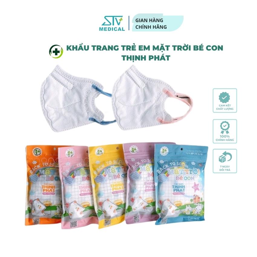 Combo 50 Chiếc Khẩu Trang Trẻ Em Cỏ Ba Lá 6D Mặt Trời Bé Con Thịnh Phát Bé 4 Tuổi - 10 Tuổi