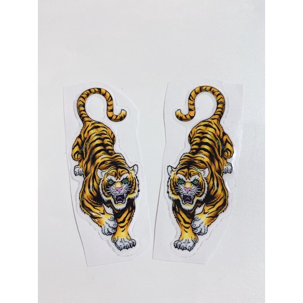 Cặp tem nổi hình con cọp Tiger 10.5x5cm trang trí xe máy, laptop, tủ lạnh....