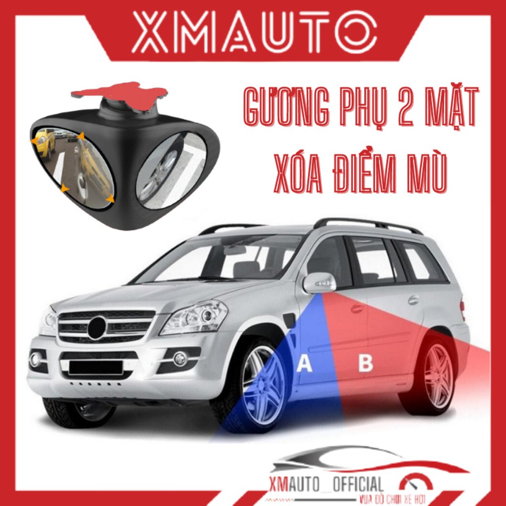 Gương cầu lồi 2 mặt cho ô tô GƯƠNG XÓA ĐIỂM MÙ 3D - XMAUTO